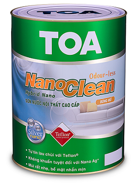 Sơn nước trong nhà cao cấp TOA Nano Clean bóng mờ - 5 lít